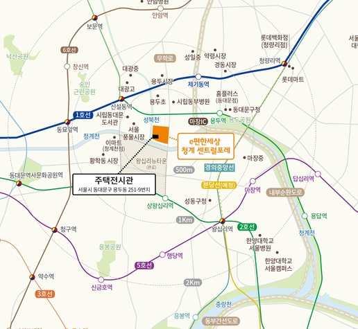 'e편한세상 청계 센트럴포레' 위치도