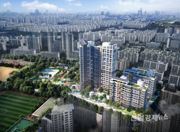 현대건설이 개포택지개발지구, 일원대우아파트를 재건축한 '디에이치 포레센트'. 미세먼지 차단 토탈 솔루션을 제공한다. 사진=현대건설 제공