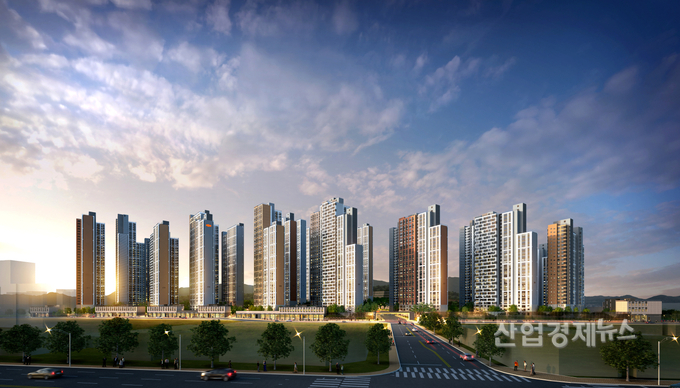 43층 31개동 5050세대가 분양되는 'e편한세상 부평 그랑힐스' 투시도. 이미지=대림산업