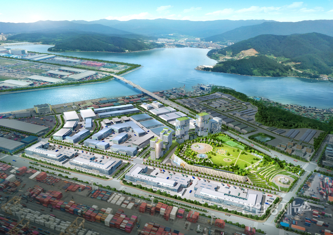 부산항 신항 북컨테이너 2단계 사업 조감도. 이미지=DL이앤씨