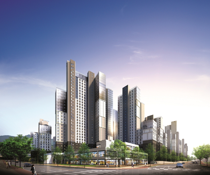 과천자이 단지 내 상가 투시도. 이미지=GS건설