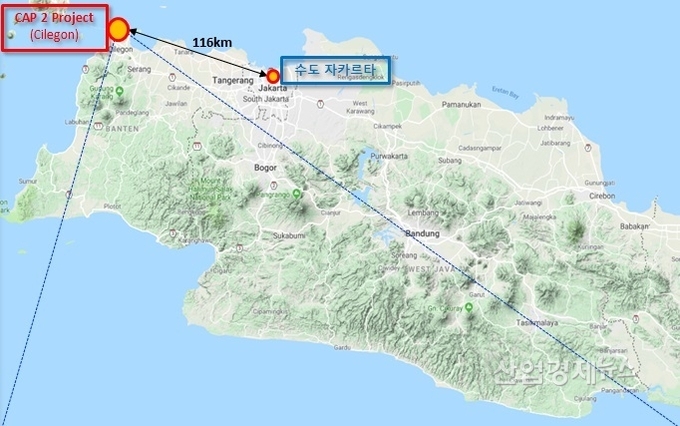 인도네시아 CAP2-PKA A 위치도