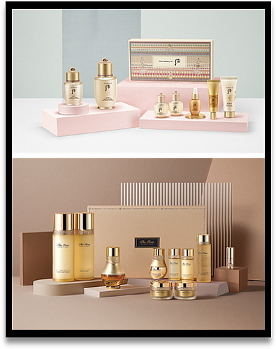 후(위)와 오휘(아래) 추석선물세트 연출 컷...<사진=LG생활건강 제공>