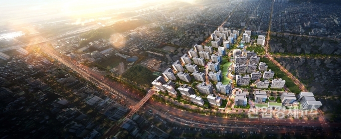 메가시티사업단의 수진1구역 단지 전체 조감도. 이미지=대우건설