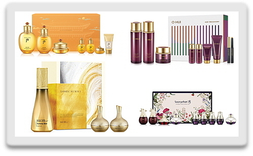 더후, 오휘, 숨, 수려한 추석 선물세트 연출 컷...<사진=LG생활건강 제공>