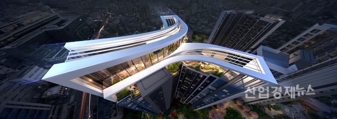 푸르지오 플로라(FLORA) 스카이 데크: 2개층의 데크로 조성되는 하늘정원. 이미지=대우건설