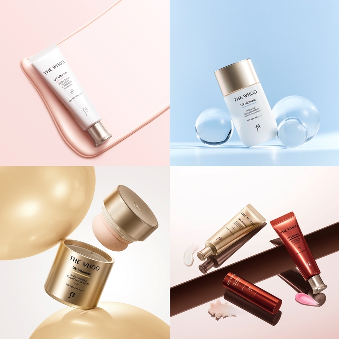 ‘UV 얼티밋 톤업 선’(SPF 50+ / PA++++) 6종 연출 컷...<사진=LG생활건강 제공>