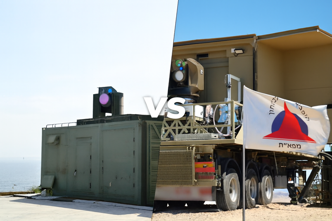 레이저로 미사일이나 드론을 요격하는 시대가 본격화되고 있다. 한국의 천광(사진 왼쪽)과 이스라엘의 아이언빔이 그 주인공이다. 사진은 AI 생성 이미지