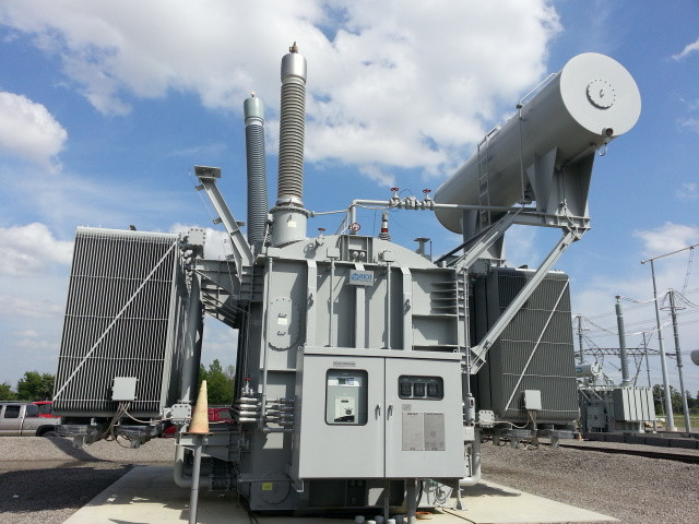 미국 송전망에 설치된 765kV 초고압 변압기...<사진=효성중공업 제공>